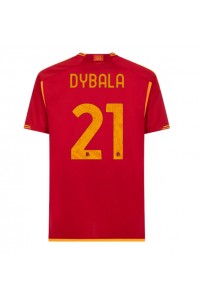 AS Roma Paulo Dybala #21 Jalkapallovaatteet Kotipaita 2023-24 Lyhythihainen